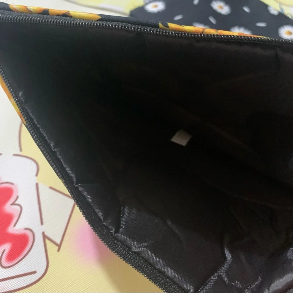 2 Floral Print Zip Cosmetic Pouches